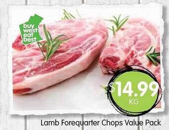 Spudshed Lamb forequarter chops offer