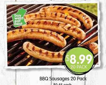 Spudshed Bbq sausages offer