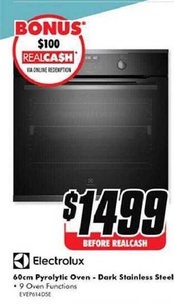 Electrolux 60cm pyrolytic oven-dark stainless steel