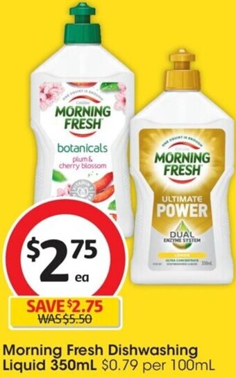Coles Morning Fresh Dishwashing Liquid 350ml offer