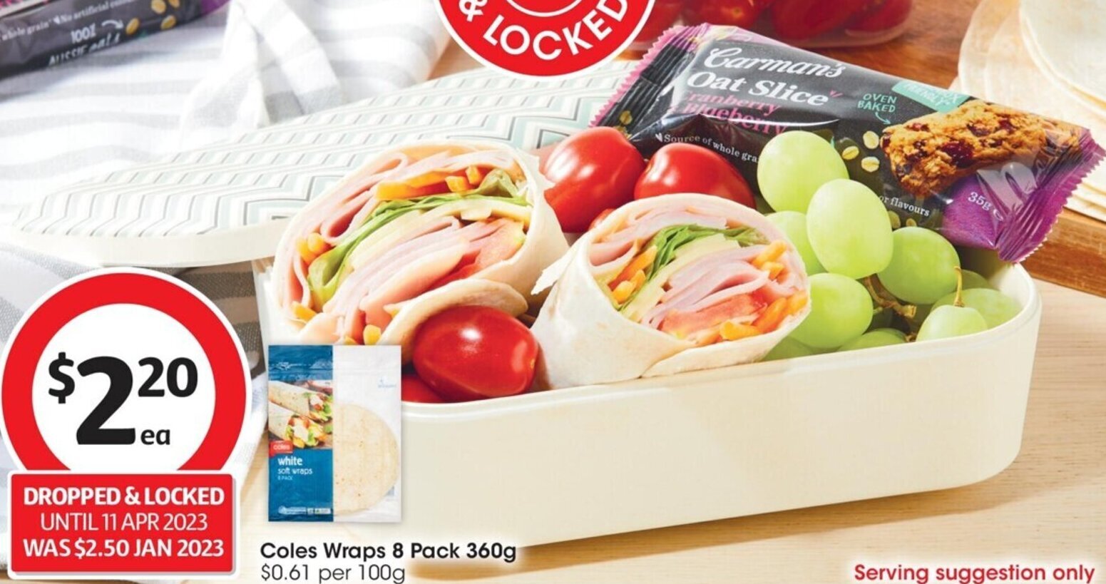 Coles Wraps 8 Pack 360g offer at Coles