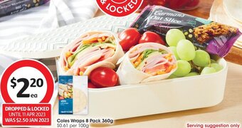 Coles Coles Wraps 8 Pack 360g offer