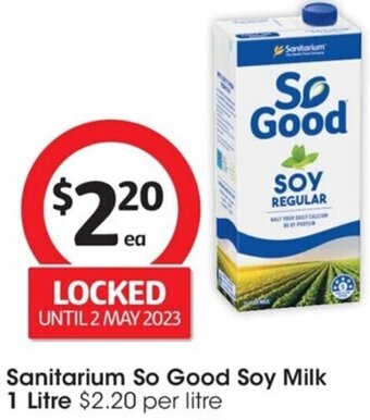 Coles Sanitarium So Good Soy Milk 1 Litre offer