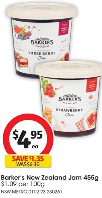 Barker's New Zealand Jam 455g