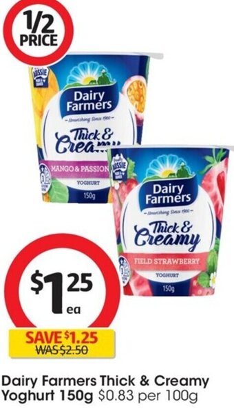 Coles Dairy Farmers Thick & Creamy Yoghurt 150g offer