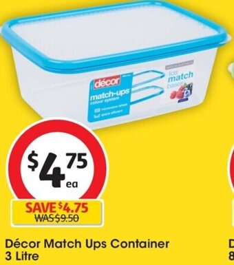 Coles Décor Match Ups Container 3 Litre offer