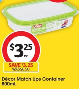 Coles Décor Match Ups Container 800ml offer
