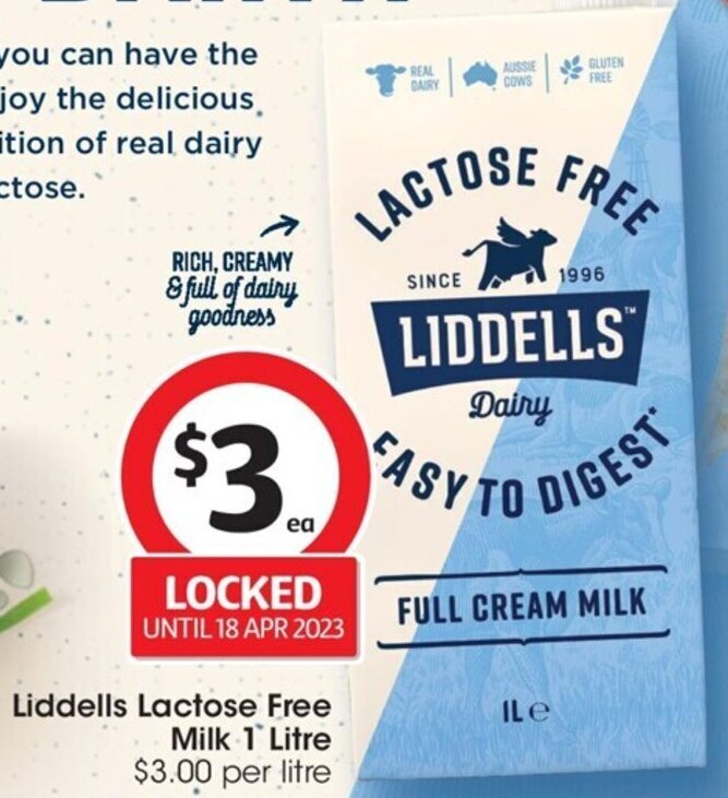 Liddells Lactose Free Milk 1 Litre offer at Coles