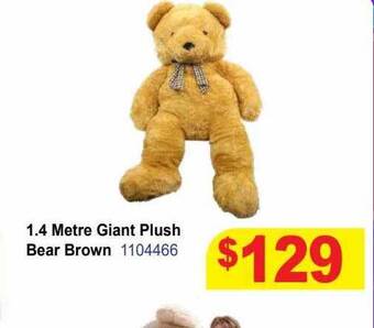 Mr Toys 1.4 metre giant plush bear brown offer