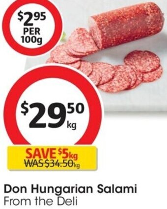 Coles Don Hungarian Salami offer