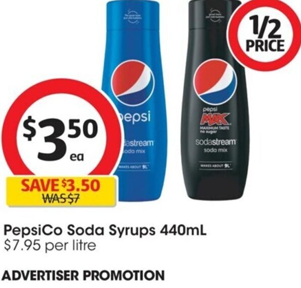 Pepsi Soda Syrups 440ml offer at Coles