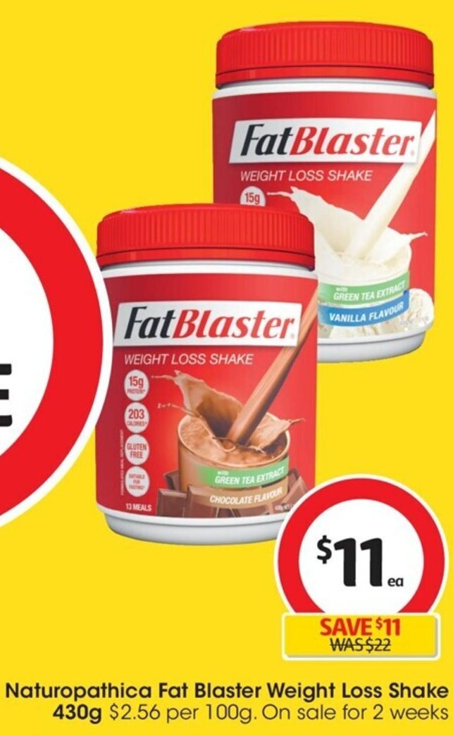 Naturopathica Fat Blaster Weight Loss Shake 430 g offer at Coles