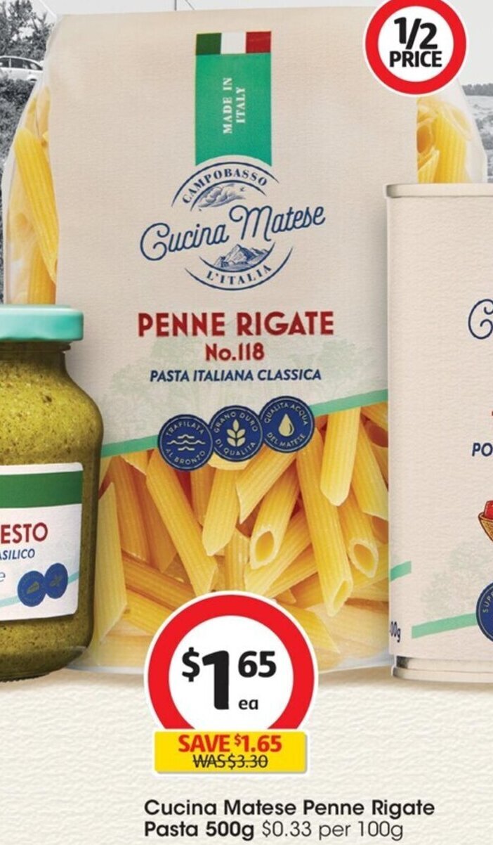 Cucina Matese Penne Rigate Pasta 500g offer at Coles