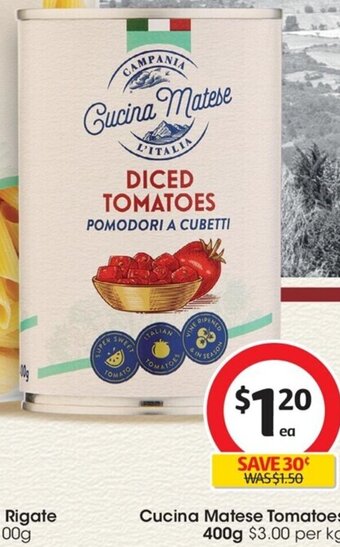 Coles Cucina Matese Tomatoes 400g offer
