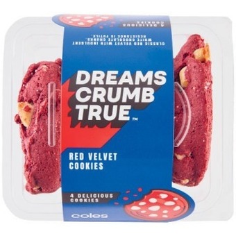 Coles Coles dreams crumb true cookies 4 pack offer