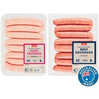 Coles Coles sausages 550g offer
