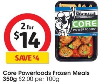Coles Core Powerfoods Frozen Meals 350g offer