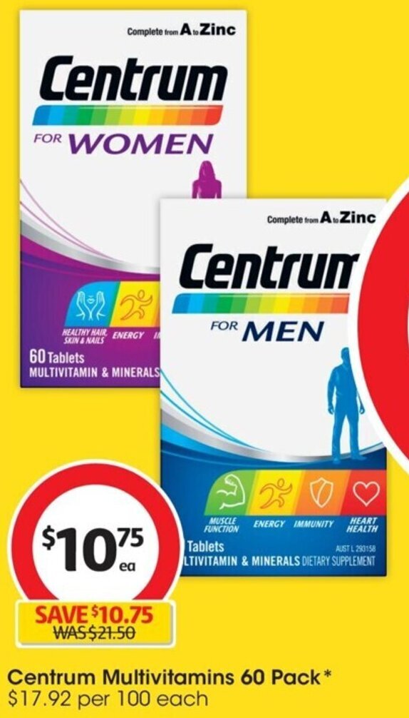 Centrum Multivitamins 6 Pack offer at Coles
