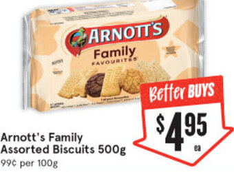 IGA Arnott's Family Assorted Biscuits 500g offer