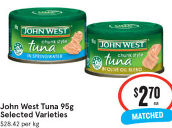 IGA John West Tuna 95g offer