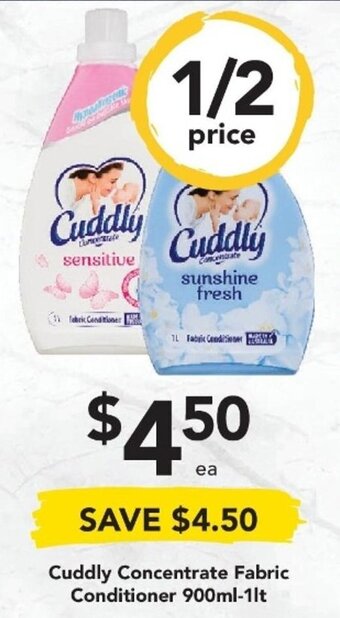 Drakes Cuddly Concentrate Fabric Conditioner 900ml-1lt offer