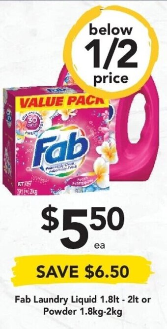 Drakes Fab Laundry 1.8lt-2lt or Powder 1.8kg-2kg offer
