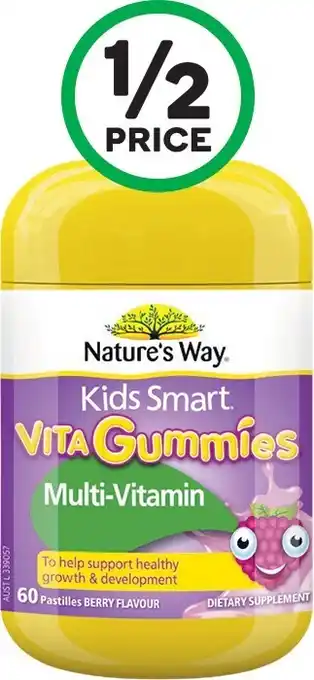 Woolworths Natureu2019s Way Kids Smart Vita Gummies Multi-Vitamin Pk 60# offer