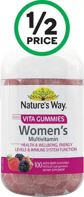 Woolworths Natureu2019s Way Womenu2019s Vita Gummies Pk 100# offer