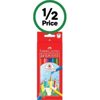 Woolworths Faber-castell coloured tri pencils pk 24 offer