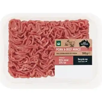 Woolworths Woolworths pork & beef mince meat 500g offer