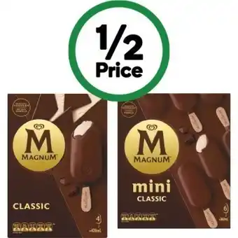 Woolworths Magnum ice cream sticks 360-428ml pk 4-6 offer