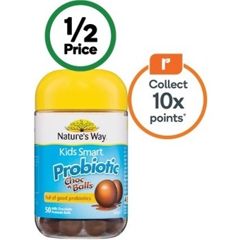 Woolworths Nature’s way kids smart probiotic choc balls pk 50# offer