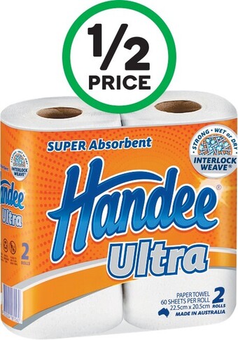 Woolworths Handee Paper Towel Pk 2 offer