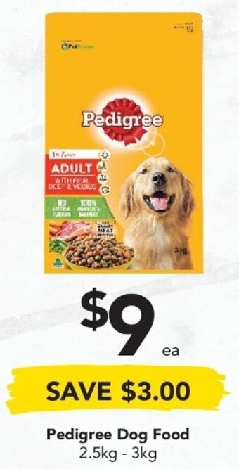 Drakes Pedigree Dog Food 2.5kg-3kg offer