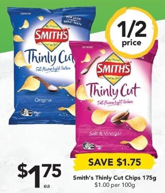 Drakes Smith's Thinly Cut Chips 175g offer
