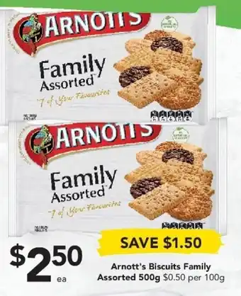 Drakes Arnott's Biscuits Family Assorted 500g offer
