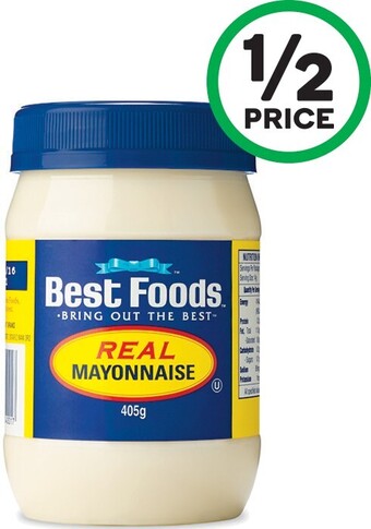 Woolworths Best Foods Real Mayonnaise 405g offer