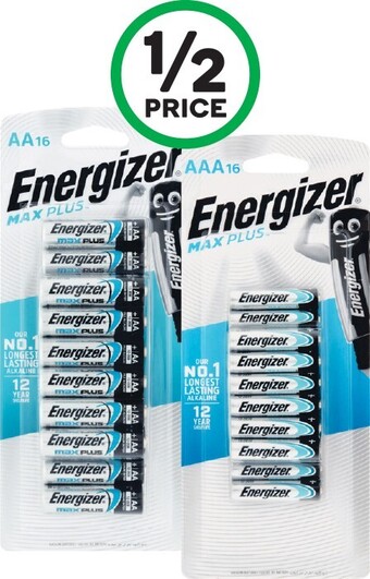 Woolworths Energizer Max Plus AA & AAA Pk 16 offer