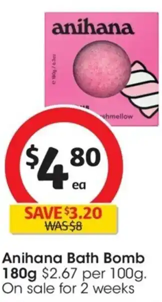 Coles Anihana Bath Bomb 180g offer