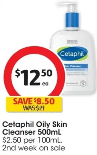 Coles Cetaphil Oily Skin Cleanser 500 ml offer