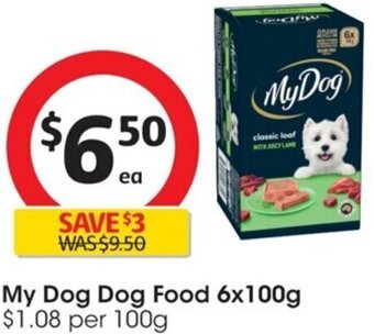 Coles My Dog Dog Food 6x100g offer