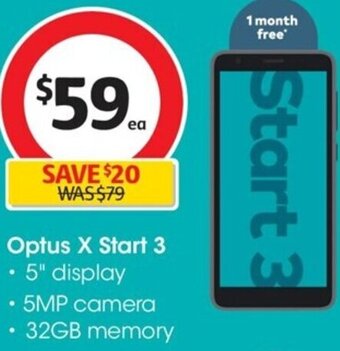 Coles Optus X Start 3 offer