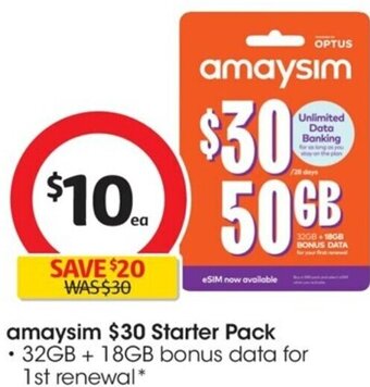 Coles amaysim Starter Pack offer