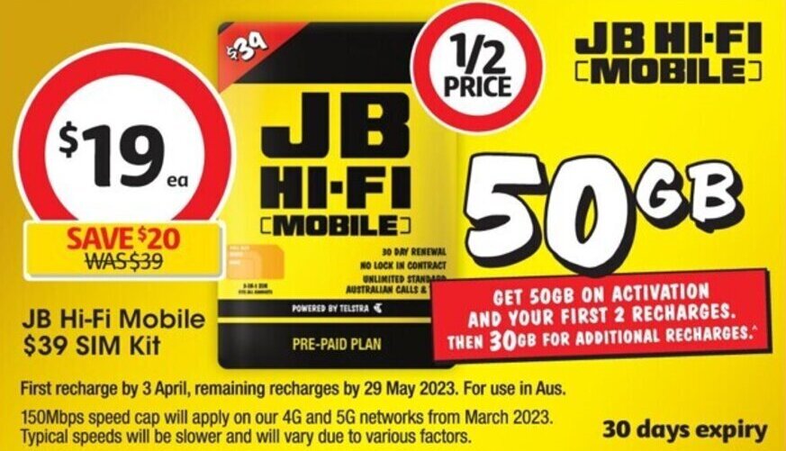 JB HiFi Mobile Sim Kit offer at Coles