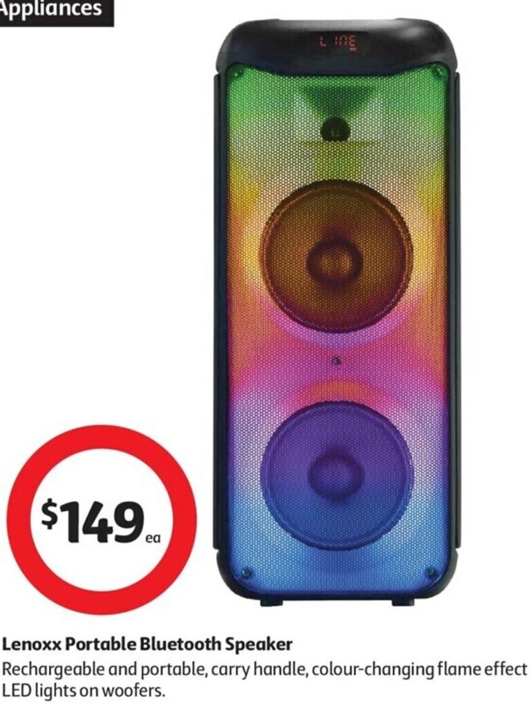 Lenoxx Portable Bluetooth Speaker offer at Coles