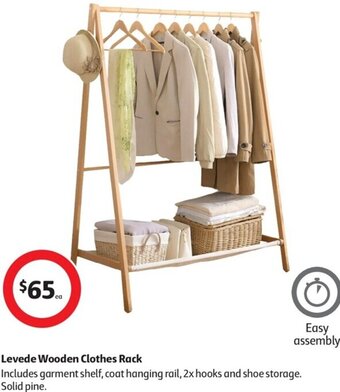 Coles Levede Wooden Clothes Rack offer