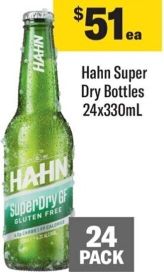 Coles Hahn Super Dry Bottles 24x330ml offer