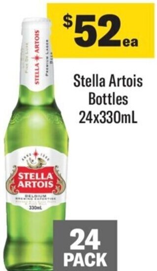 Coles Stella Artois Bottles 24x330ml offer