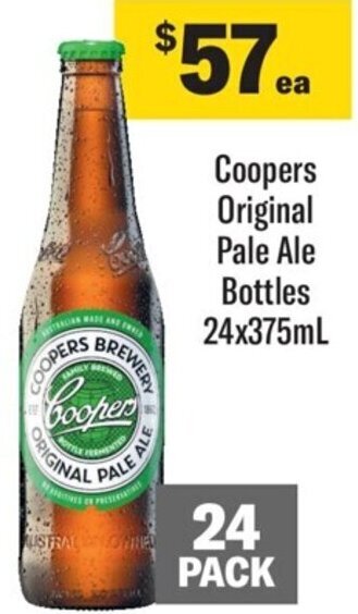 Coles Coopers Original Pale Ale Bottles 24x375ml offer