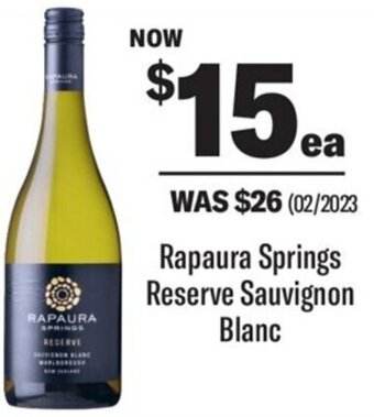 Coles Rapaura Springs Reserve Sauvignon Blanc offer